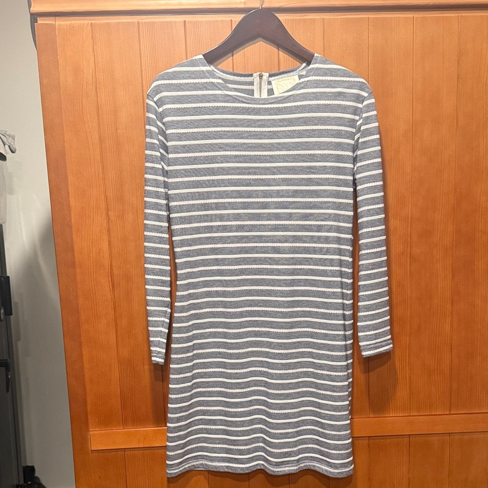 Sail to Sable blue and white Long Sleeve Dress